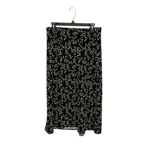 Rachel Zoe Floral Black Midi Skirt Elastic Waist Size 6 Small Cottagecore